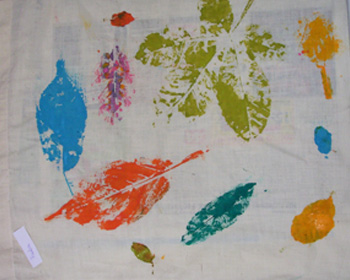 Textildruck mit Bl�ttern