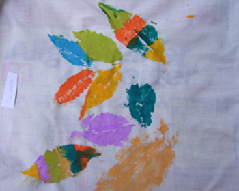 Textildruck mit Bl�ttern