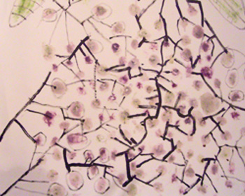 Textildruck mit Bl�ttern